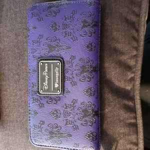 Rare early edition Loungefly Haunted Mansion purple wallpaper wallet